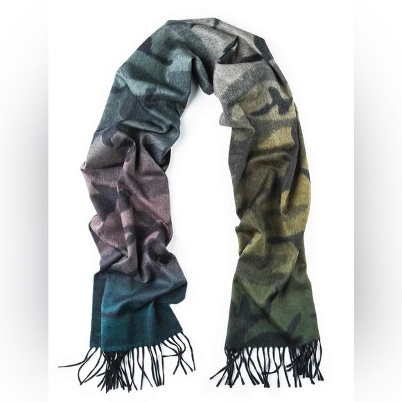 Begg & Co Ombre Camouflage Cashmere Scarf - Picture 2 of 7